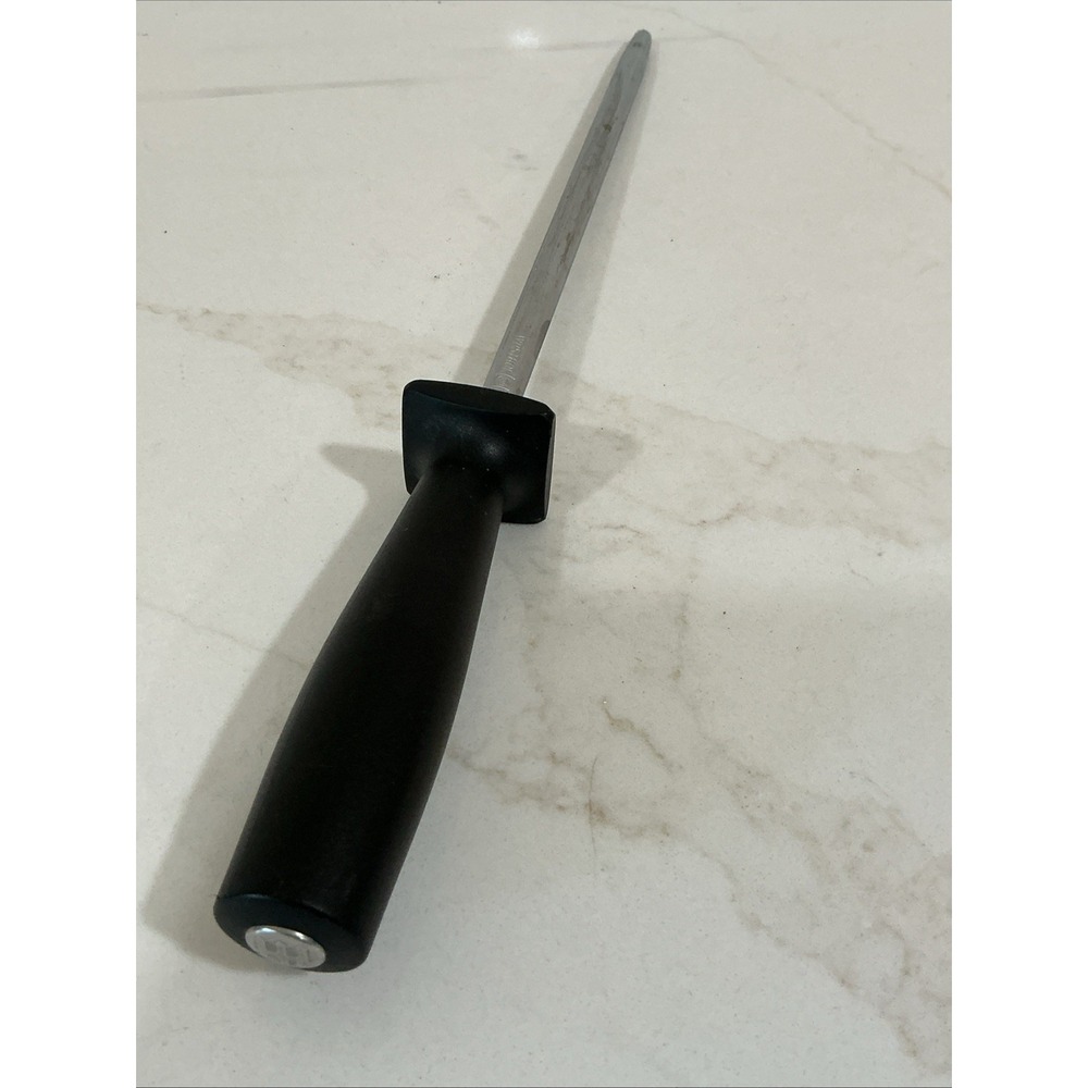 Wusthof Knife Sharpener Sharpening Steel Honing Rod 14" Black Handle